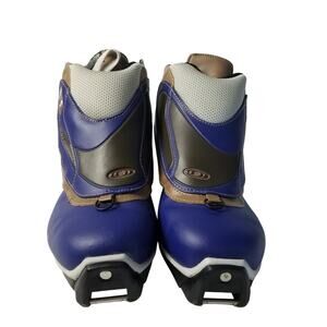 Saloman Auto Fit Ski Boots Blue Gray Thinsulate Excellent ! EU 38 6 1/2 US